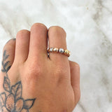 Anillo Trio de Bolas 1.65gr / T7 1/4 / 5mm Bolas Diamantadas Tres Oros 18K