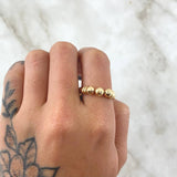 Anillo Trio De Bolas 1.6gr / T8 1/2 / 5mm Bolas Diamantadas Oro Amarillo 18K *