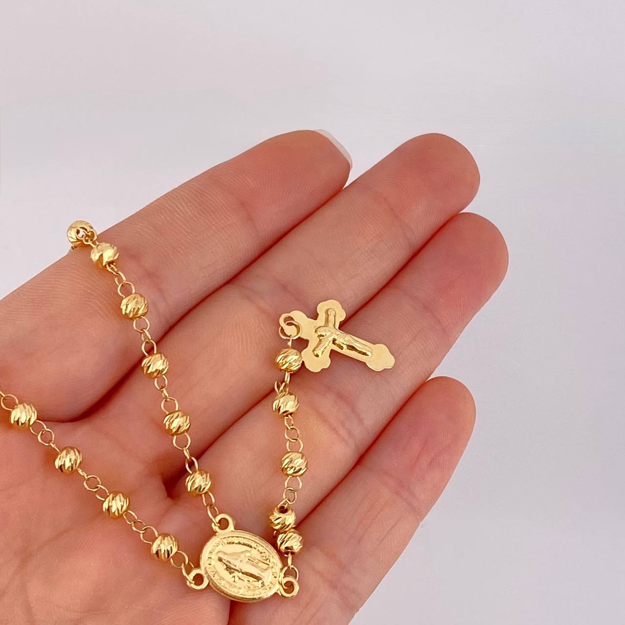 Rosario Virgen Milagrosa 10g / 60cm / 4mm Oro Amarillo 18K