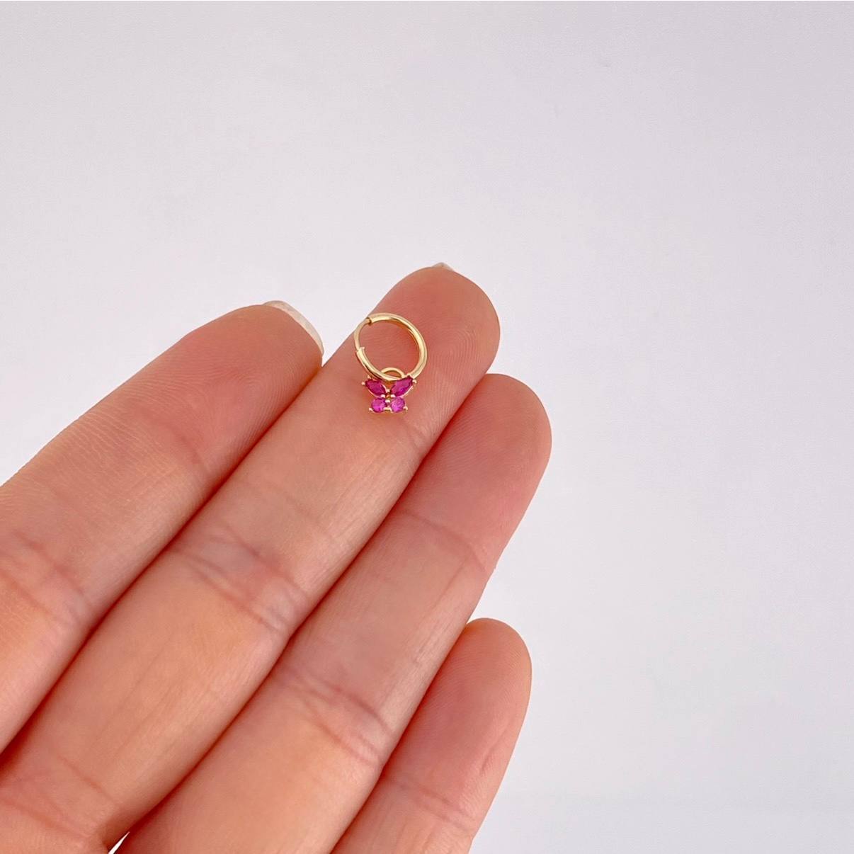 Piercing Aro Dije Mariposa 0.35g / 1.2cm Oro Amarillo 18K