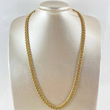 Cadena Cubana Tupida 46.7gr / 60cm / 8mm Broche Cajon Circones Blancos Oro Amarillo Nac.Esp. 18K