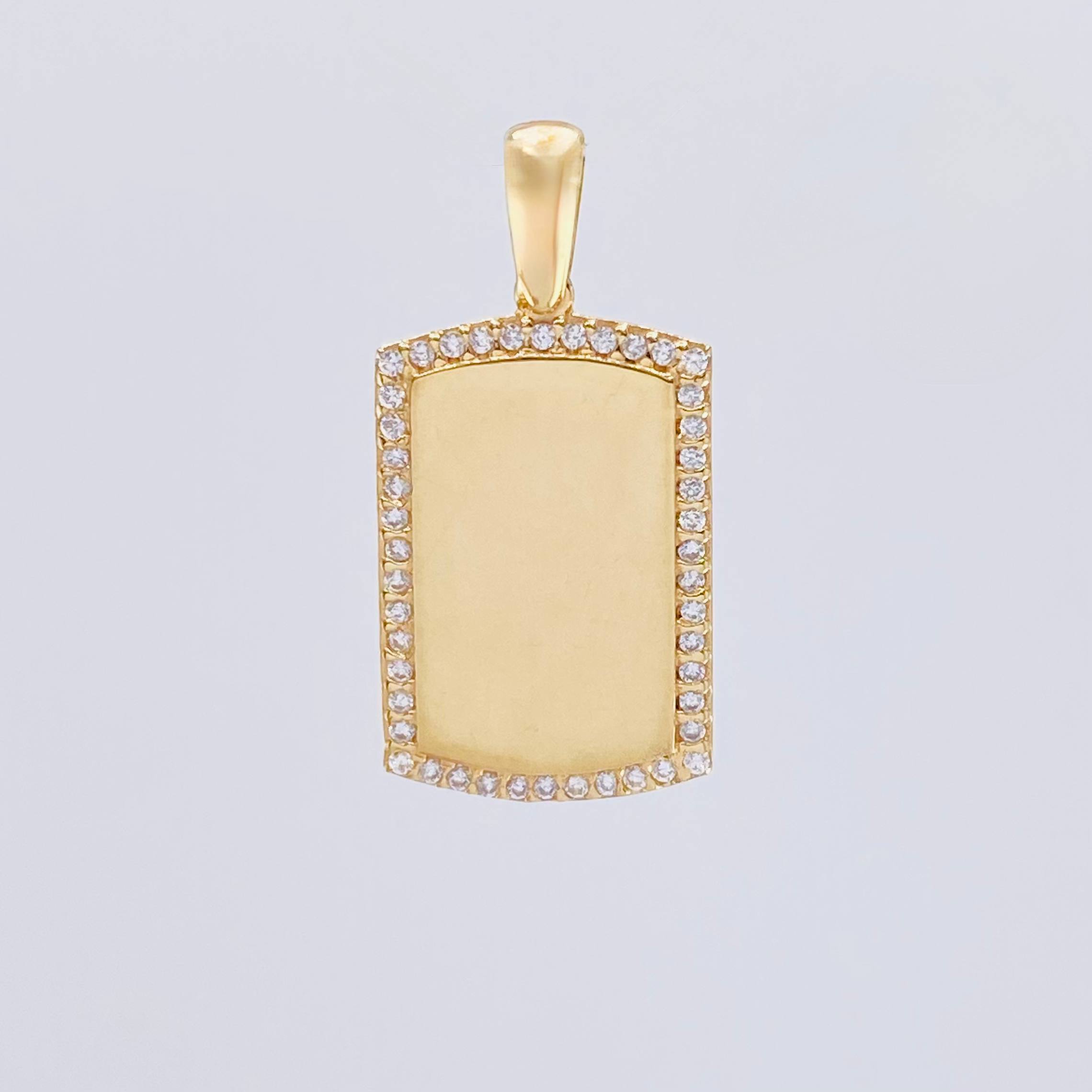 Dije Placa Rectangular Ovalada 2.5gr / 2.8cm / Oro Amarillo 18K *