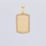 Dije Placa Rectangular Ovalada 2.5gr / 2.8cm / Oro Amarillo 18K *