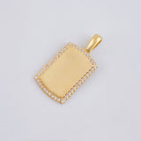 Dije Placa Rectangular Ovalada 2.5gr / 2.8cm / Oro Amarillo 18K *