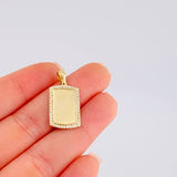 Dije Placa Rectangular Ovalada 2.5gr / 2.8cm / Oro Amarillo 18K *