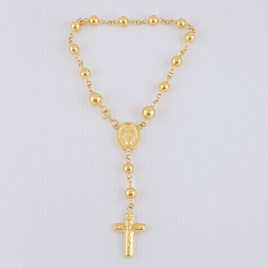 Pulso Denario Virgen Milagrosa 4.65gr / 20.5cm / 4.9mm Oro Amarillo 18K