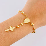 Pulso Denario Virgen Milagrosa 4.5gr / 17.5cm / 4.8mm Oro Amarillo 18K