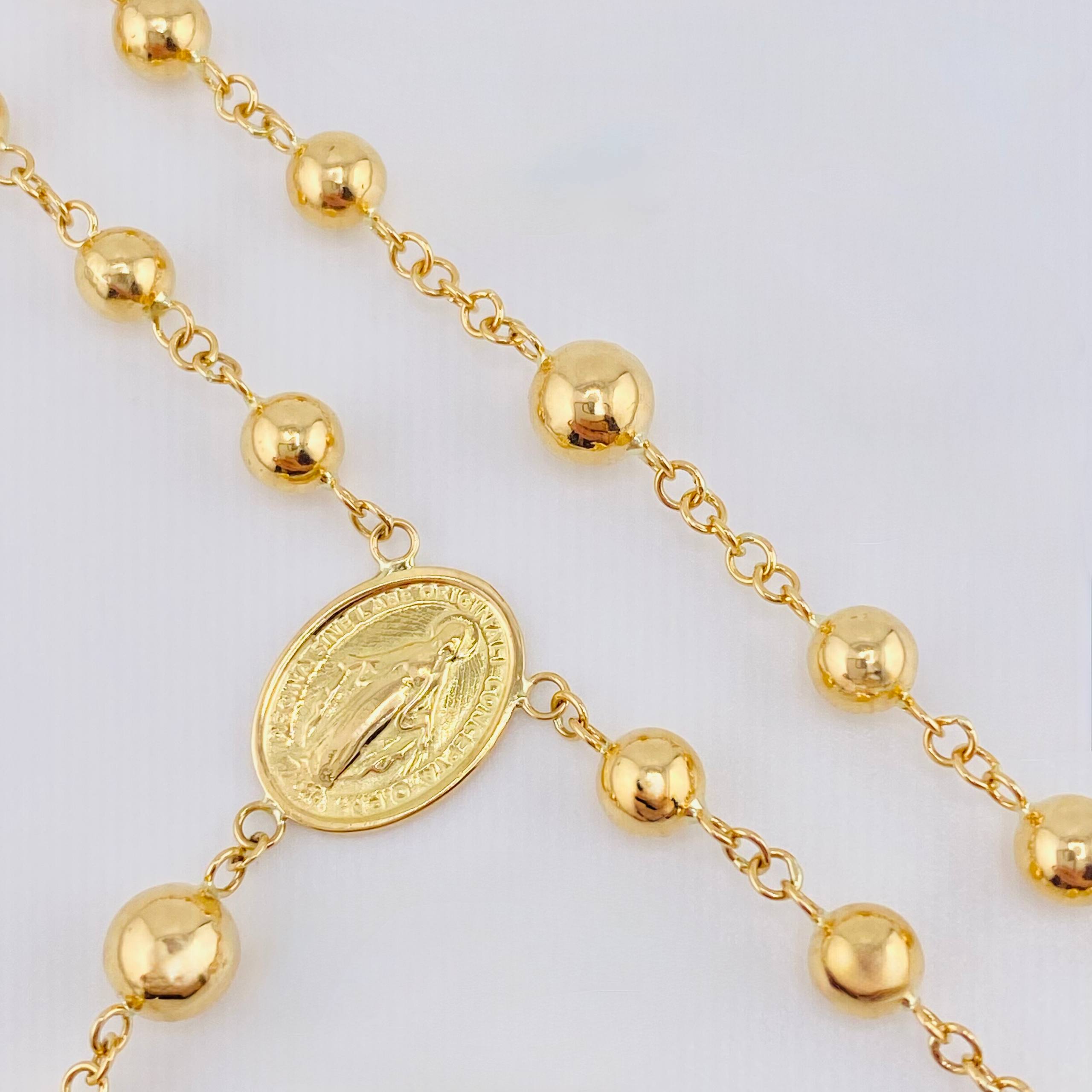 Rosario Virgen Milagrosa 14.65gr / 70cm / 4.8mm Oro Amarillo 18K *