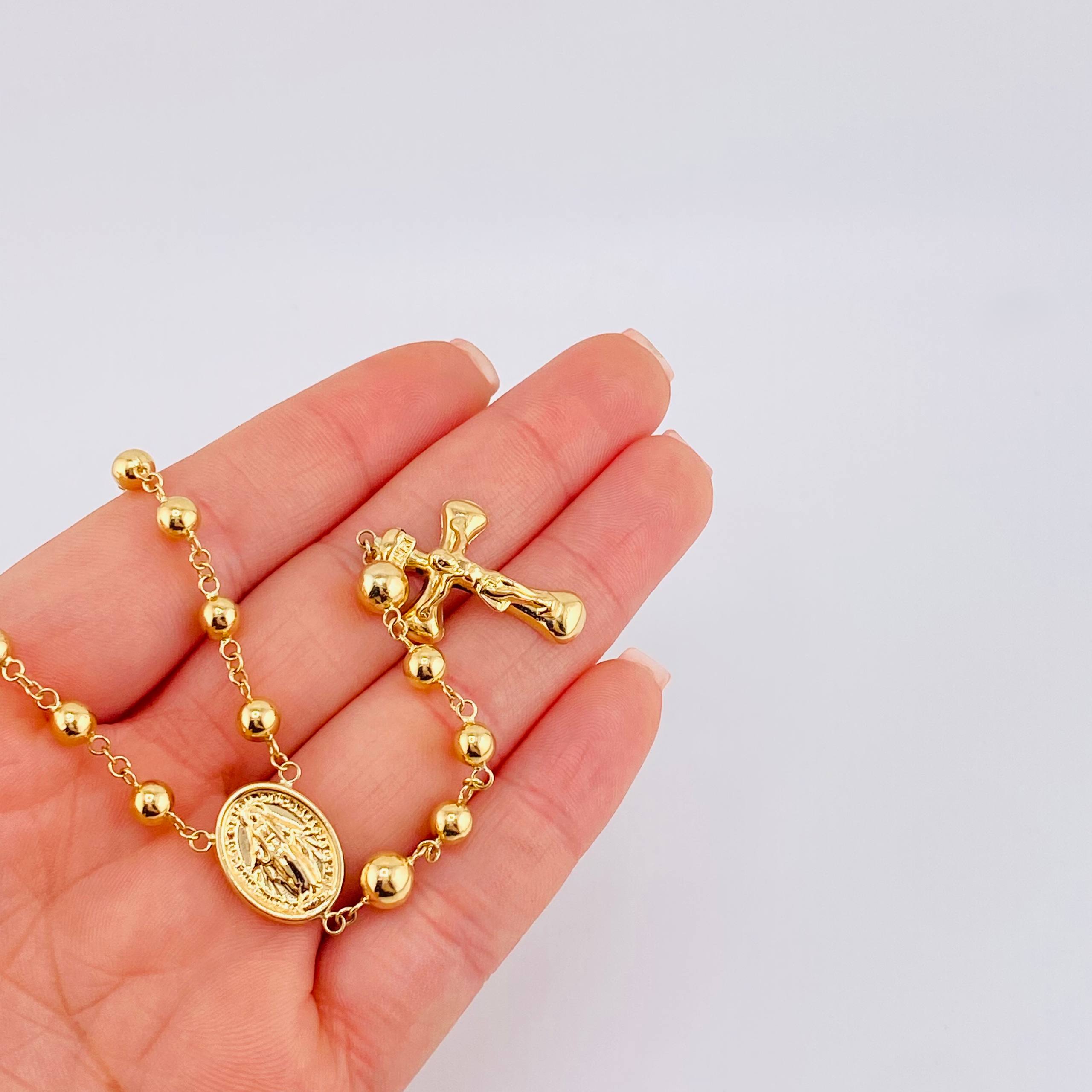 Rosario Virgen Milagrosa 13.5gr / 70cm / Oro Amarillo 18K