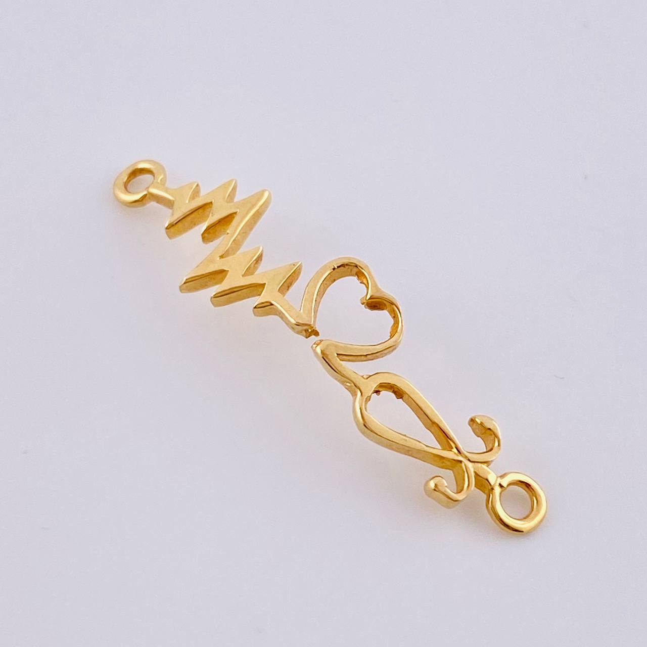 Herraje Corazon Electrocardiograma 0.8gr / 2.9cm / Oro Amarillo 18K