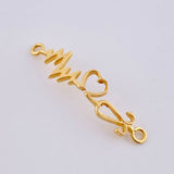 Herraje Corazon Electrocardiograma 0.8gr / 2.9cm / Oro Amarillo 18K