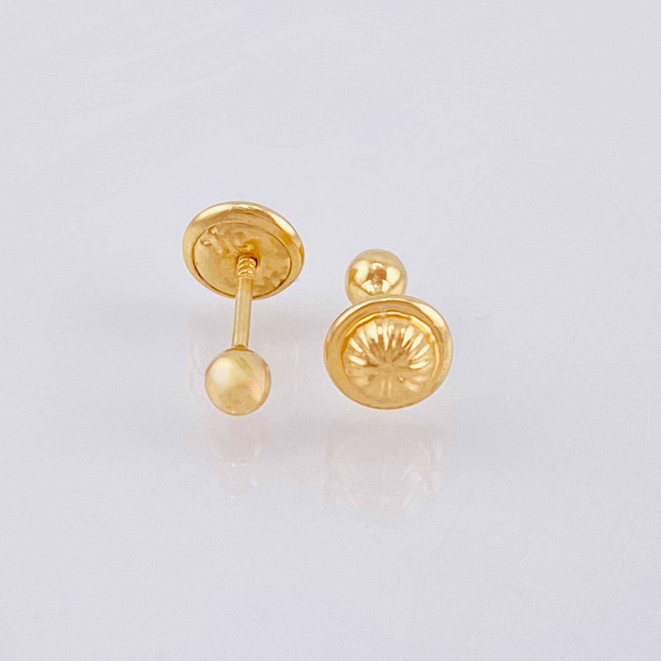 Topos Bola Lisa 0.4g / 3mm Oro Amarillo 18K