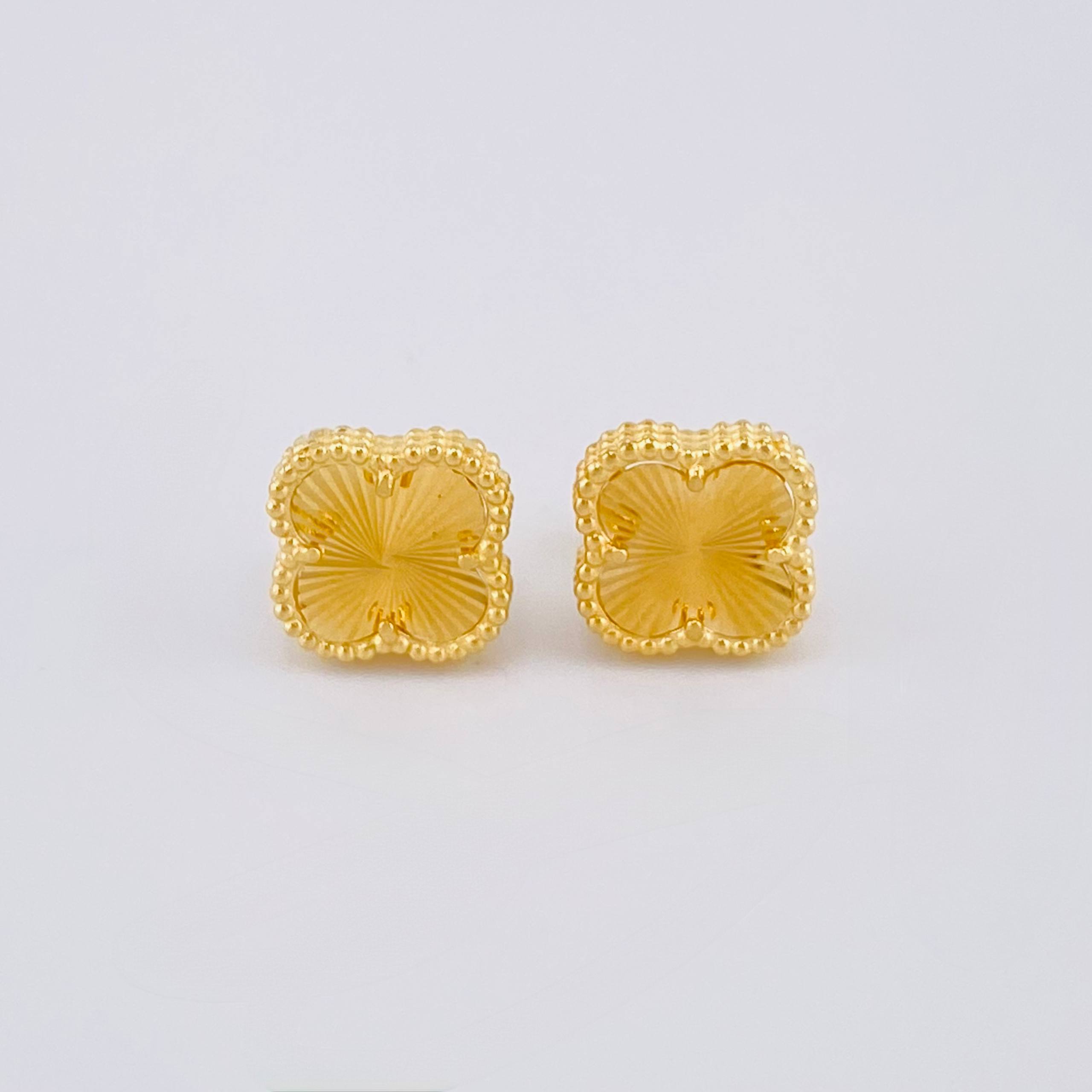 Topos Trebol Dorado 3.25gr / 1cm / Oro Amarillo Nac.Esp. 18K ©