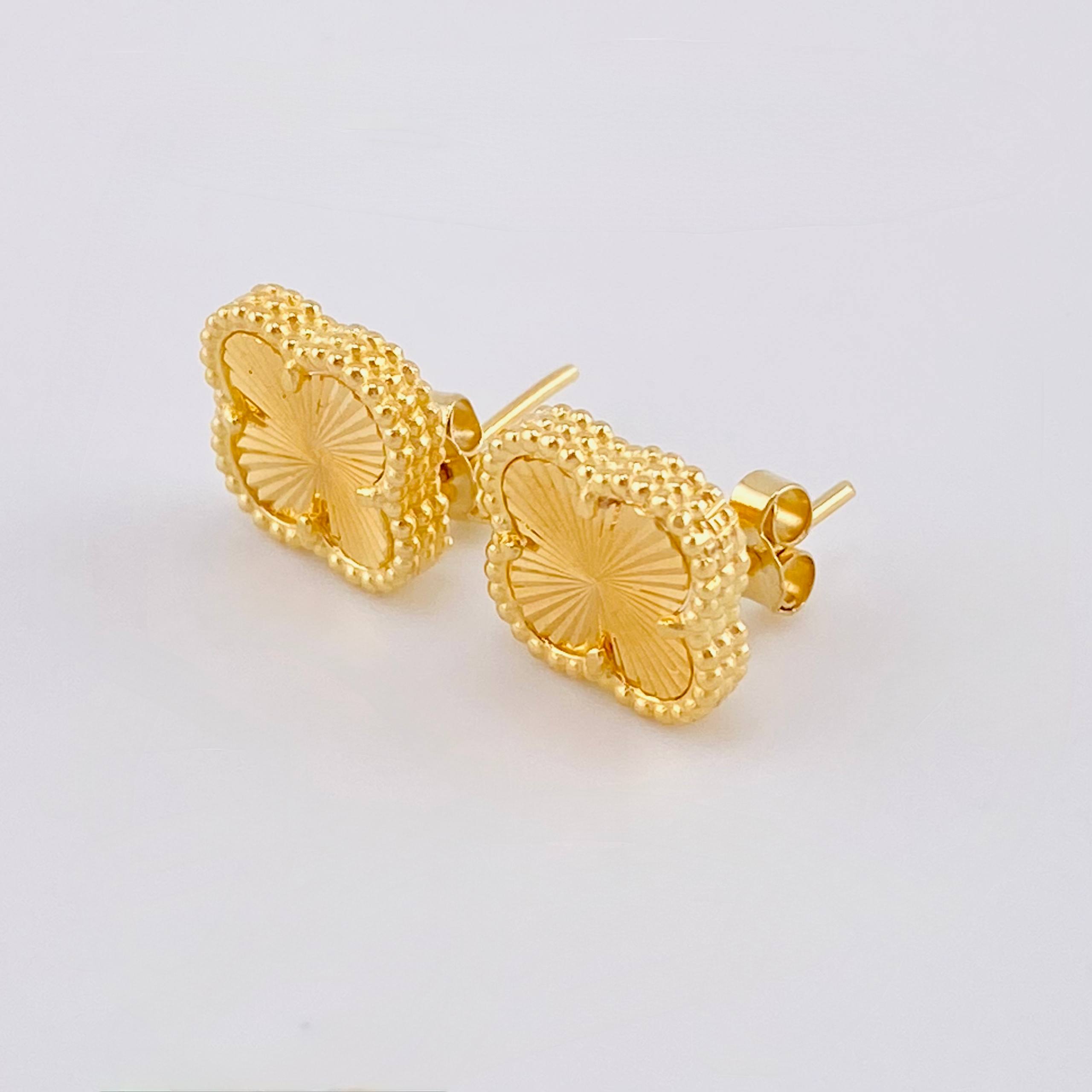 Topos Trebol Dorado 3.25gr / 1cm / Oro Amarillo Nac.Esp. 18K ©