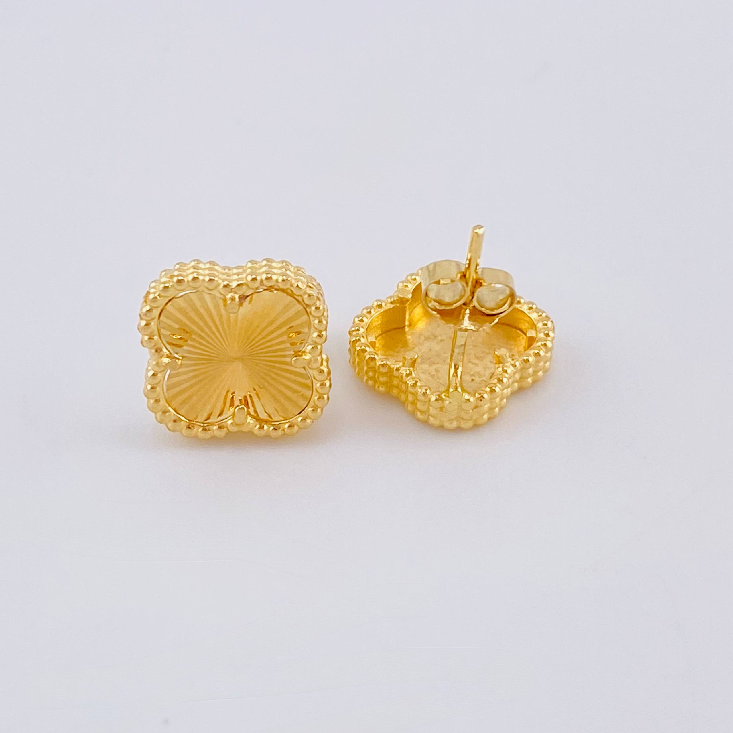 Topos Trebol Dorado 3.25gr / 1cm / Oro Amarillo Nac.Esp. 18K ©