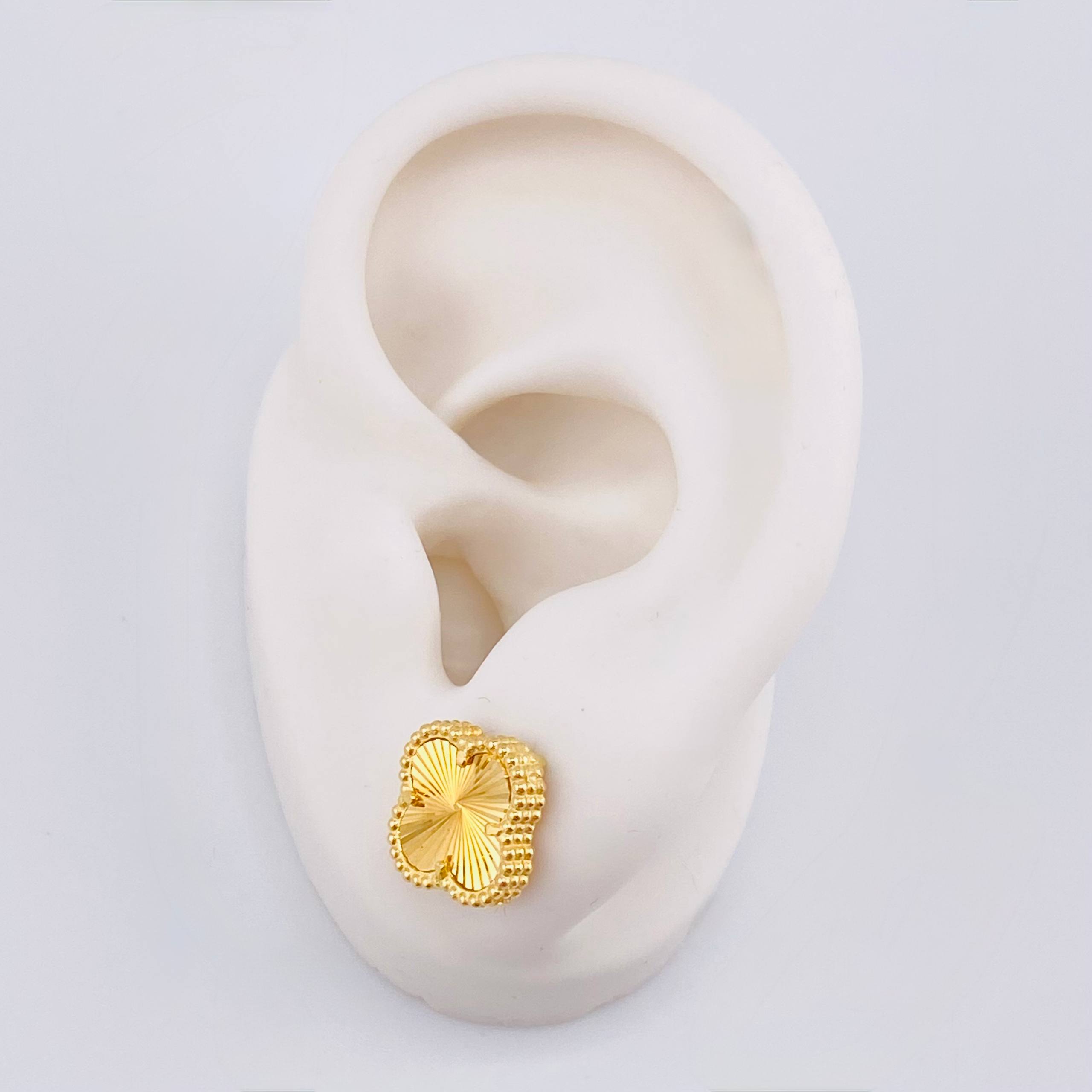Topos Trebol Dorado 3.25gr / 1cm / Oro Amarillo Nac.Esp. 18K ©