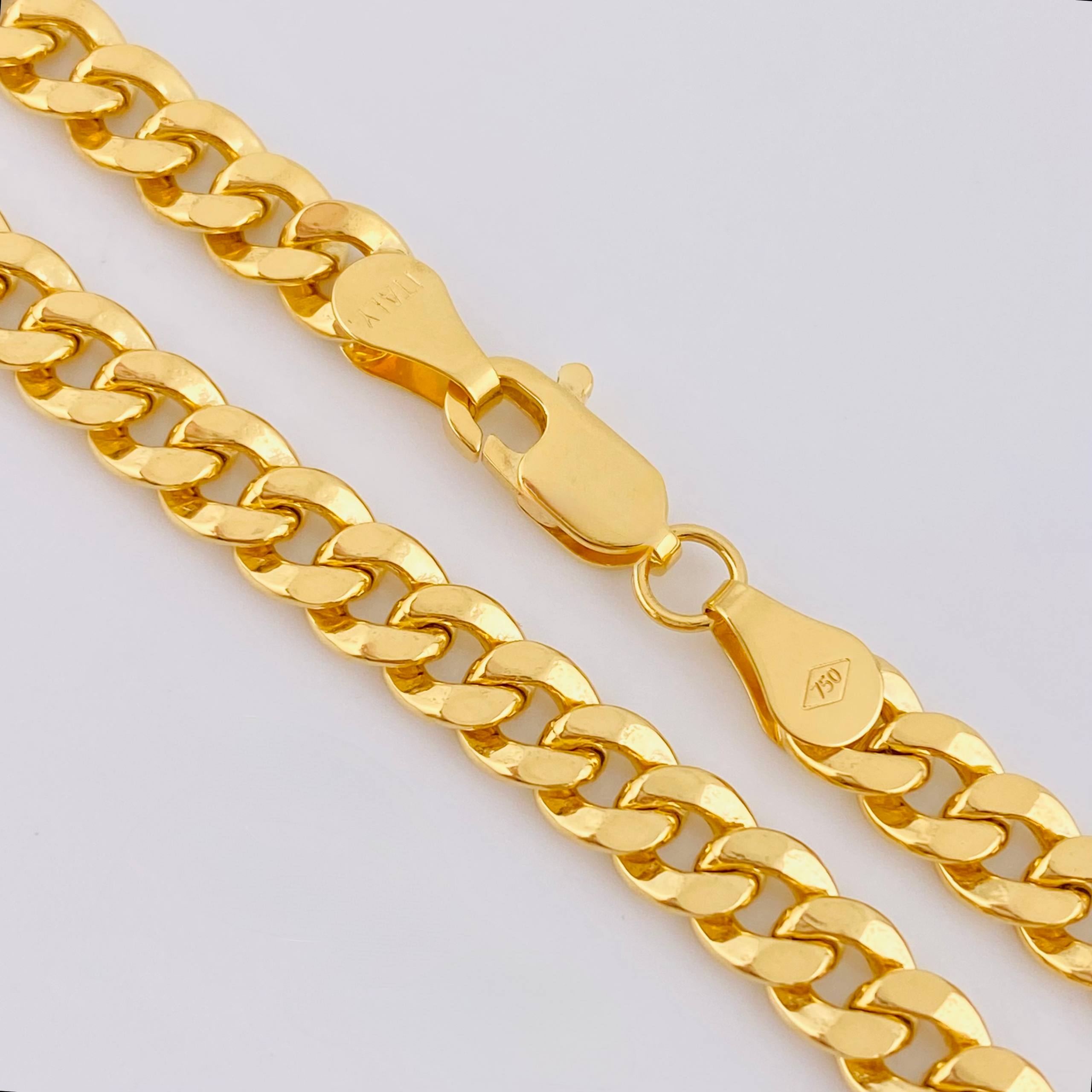 Pulso Cubano 3.9g / 20.5cm / 5mm Oro Amarillo 18K