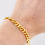 Pulso Cubano 3.9g / 20.5cm / 5mm Oro Amarillo 18K