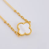 Pulsera Beige Trebol Blanco Cajón 3gr / Oro Amarillo 18K