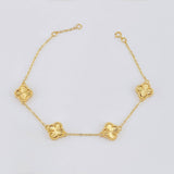 Pulso Trebol Dorado Aro Seguido 6.05gr / 17.5cm-19.5cm / 1.4mm Oro Amarillo Nac.Esp. 18K ©
