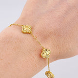Pulso Trebol Dorado Aro Seguido 6.05gr / 17.5cm-19.5cm / 1.4mm Oro Amarillo Nac.Esp. 18K ©
