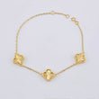 Pulso Trebol Dorado Aro Seguido 4.6gr / 17cm-18.5cm / 1.4mm Oro Amarillo Nac.Esp. 18K ©