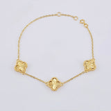 Pulso Trebol Dorado Aro Seguido 4.55gr / 16.5cm-18.5cm / 1.4mm Oro Amarillo Nac.Esp. 18K ©