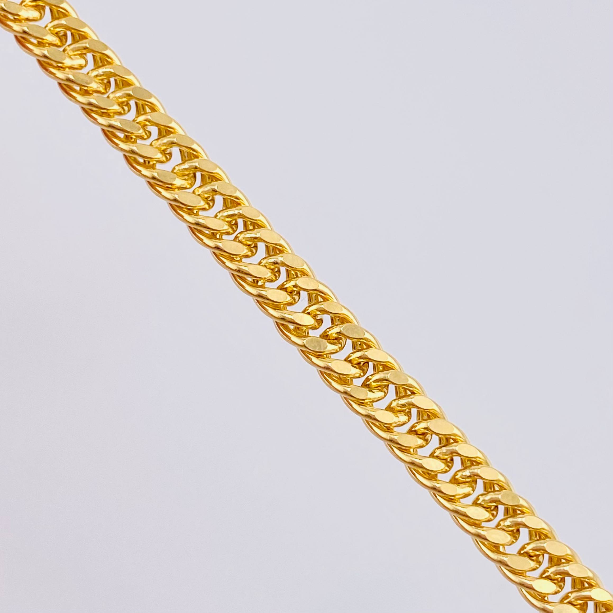 Cadena Cubana Reticulada 13.65gr / 60cm / 4mm Oro Amarillo +3 18K