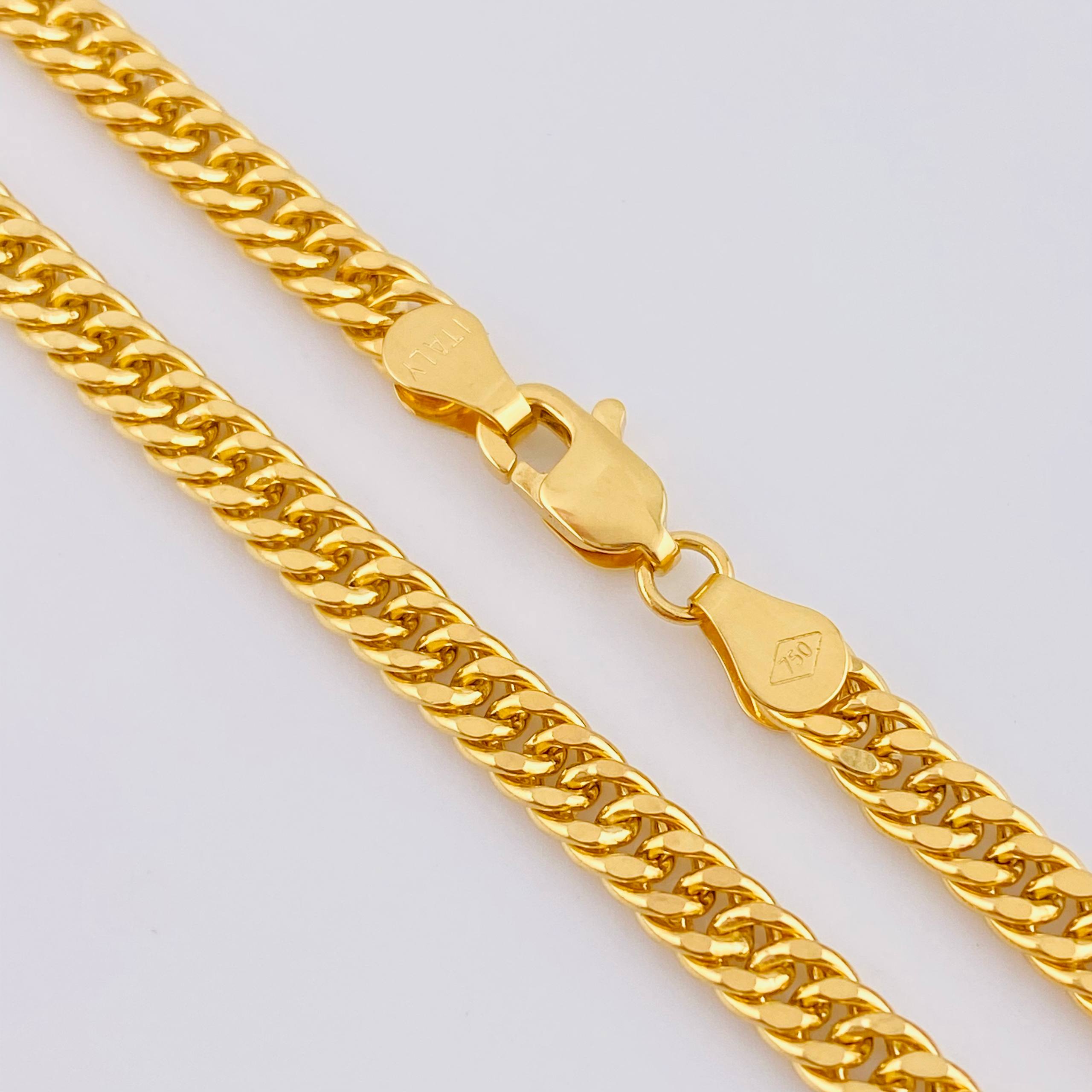 Cadena Cubana Reticulada 13.75gr / 60cm / 4mm Oro Amarillo 18K