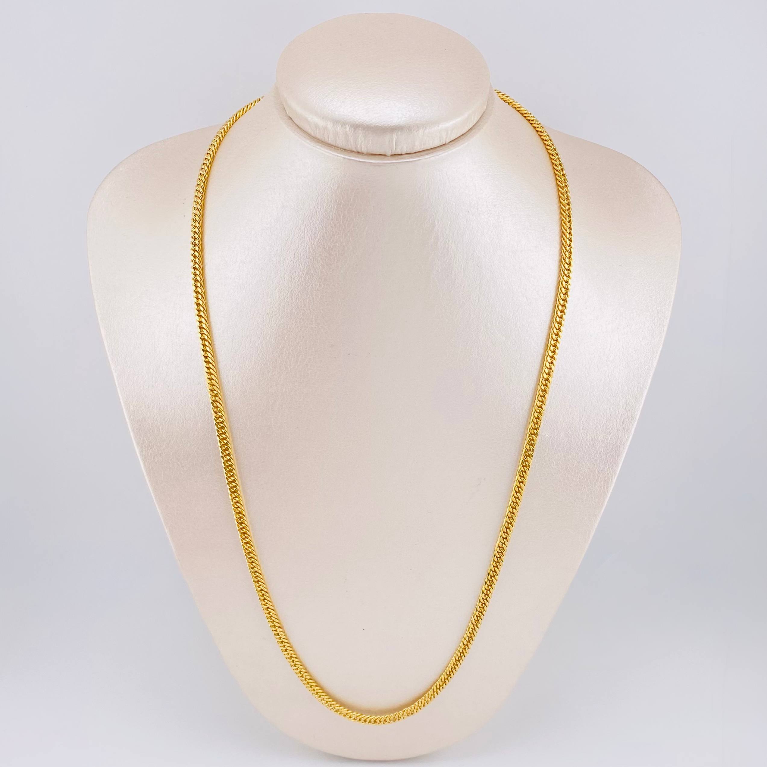 Cadena Cubana Reticulada 13.75gr / 60cm / 4mm Oro Amarillo 18K