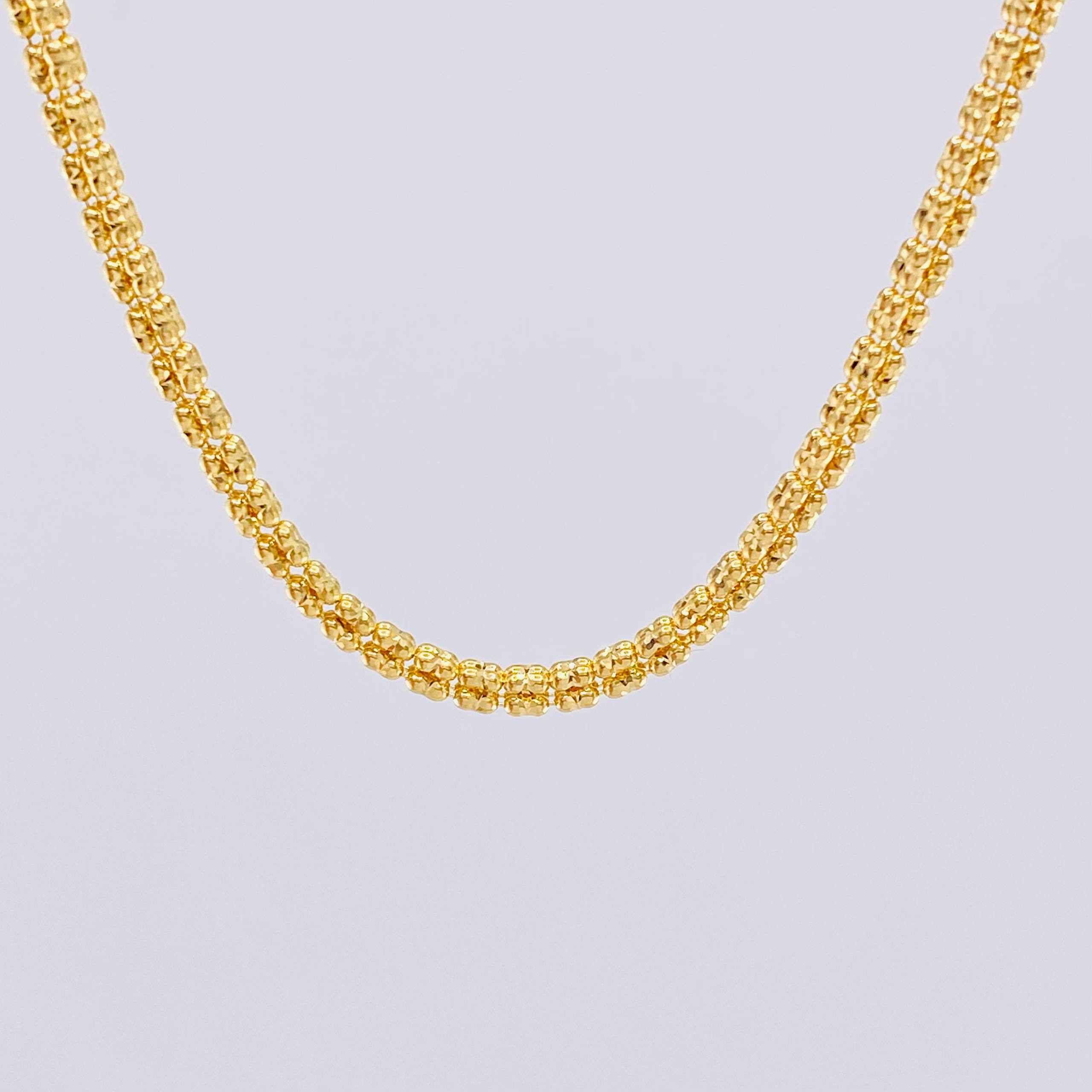Cadena Ice 12.3g / 60cm / 2.4mm Oro Amarillo 18K