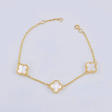 Pulso Trebol Blanco 4.25gr / 16cm-18cm / 1.5mm Oro Amarillo Nac.Esp. 18K *