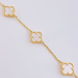 Pulso Trebol Blanco 4.25gr / 16cm-18cm / 1.5mm Oro Amarillo Nac.Esp. 18K *