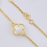 Pulso Trebol Blanco 4.05gr / 17cm-18.5cm / 1.4mm Oro Amarillo Nac.Esp. 18K