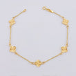 Pulso Trebol Diamantado 2.4gr / 19.5cm / 1.4mm Oro Amarillo 18K