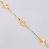 Pulso Trebol Diamantado 2.4gr / 19.5cm / 1.4mm Oro Amarillo 18K