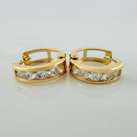 Candongas Carril 1.7gr / 1.3cm / Oro Amarillo 18K