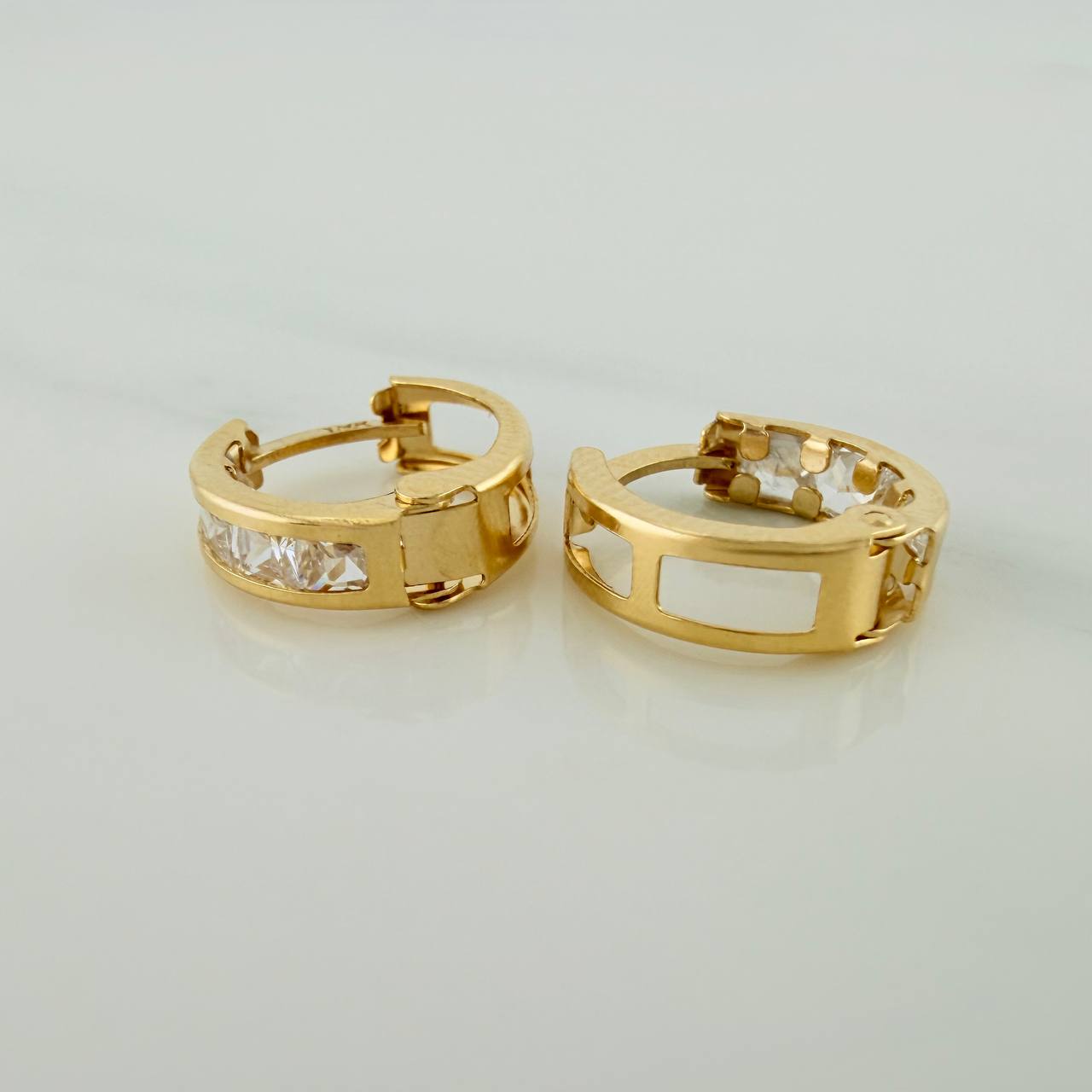 Candongas Carril 1.75 g / 1.2 cm Oro Amarillo 18K