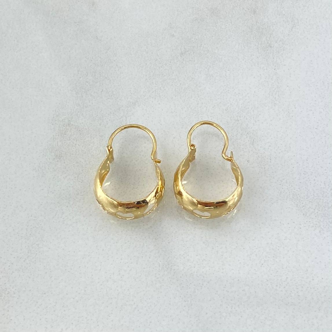 Candongas Ash Corazones 0.75gr / 1.6cm / Lisas Oro Amarillo 18K