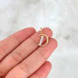 Dije Letra D Cursiva 0,7gr / 2cm / Circones Blancos Dos Oros Amarillo Blanco 18K