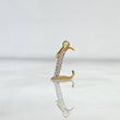 Dije Letra L Cursiva 0.61gr / 2cm / Circones Blancos Dos Oros Amarillo Blanco 18K