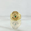 Anillo Sello Caballo 2.65gr / T9 1/2 / Circon Verde Oro Amarillo 18K