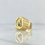 Anillo Sello Caballo 2.65gr / T9 1/2 / Circon Verde Oro Amarillo 18K