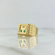 Anillo sombrero Volteado 2.6gr / T8 / Circones Verdes Oro Amarillo 18K