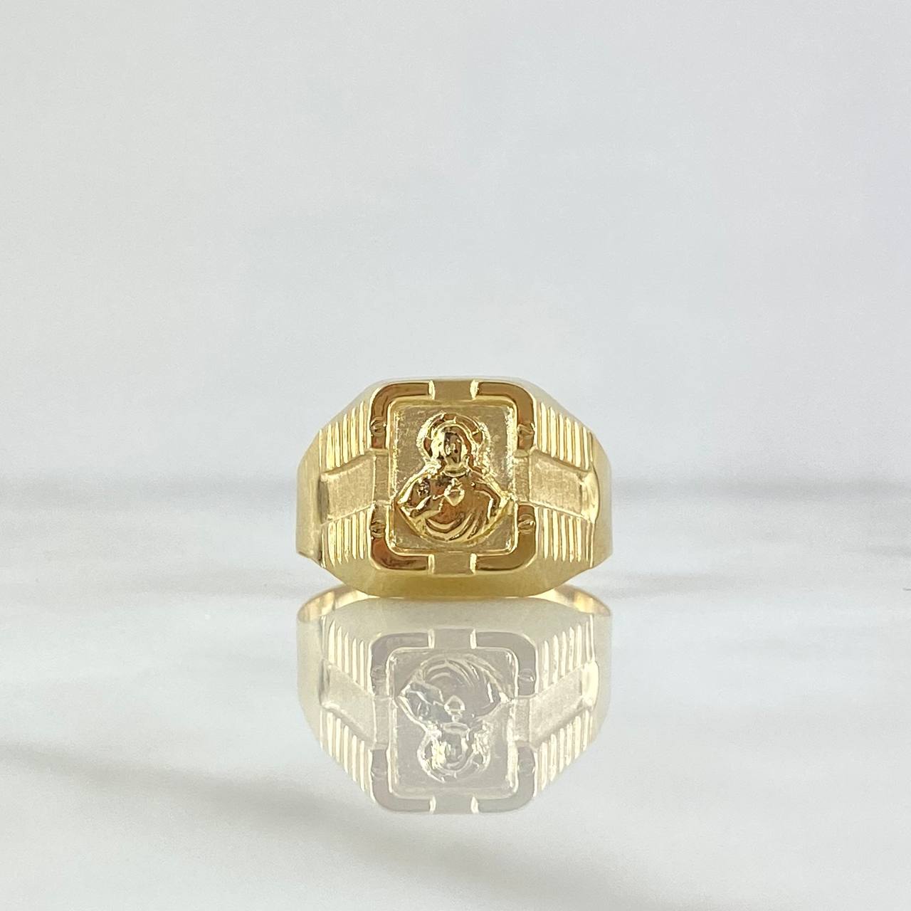 Anillo Sello Sagrado Corazon de Jesus 2.5gr / T10 1/2 / Oro Amarillo 18K