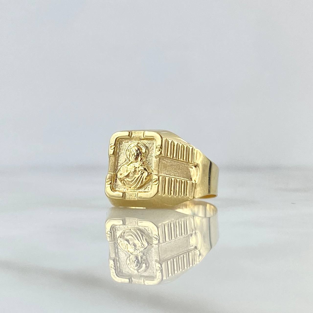 Anillo Sello Sagrado Corazon de Jesus 2.5gr / T10 1/2 / Oro Amarillo 18K
