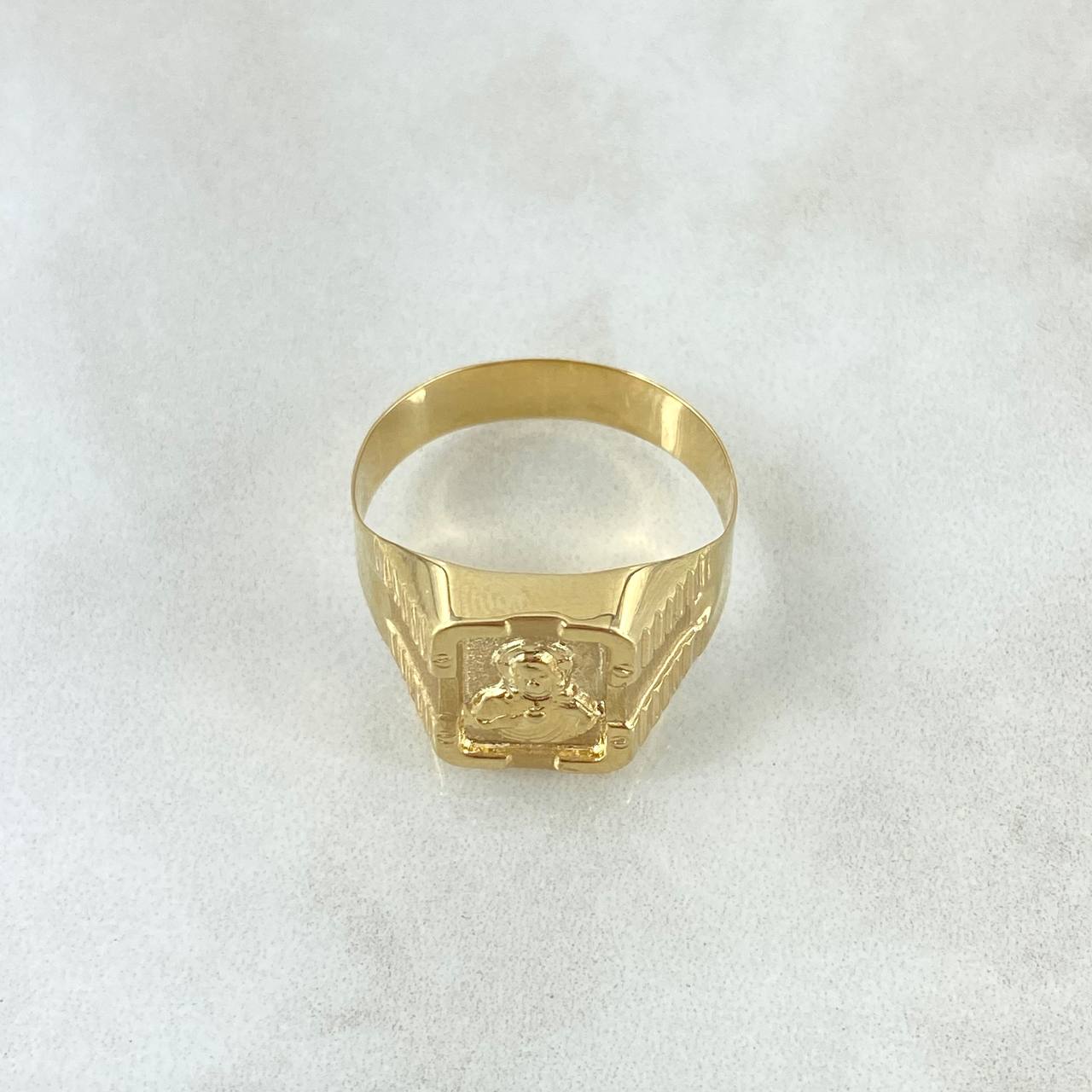 Anillo Sello Sagrado Corazon de Jesus 2.5gr / T10 1/2 / Oro Amarillo 18K