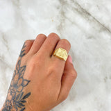 Anillo Sello Sagrado Corazon de Jesus 2.5gr / T10 1/2 / Oro Amarillo 18K