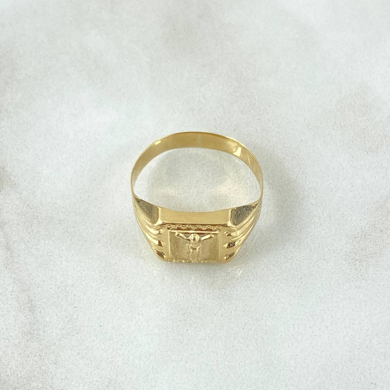 Anillo Sello cristo 1.5gr / T7 3/4 / Oro Amarillo 18K