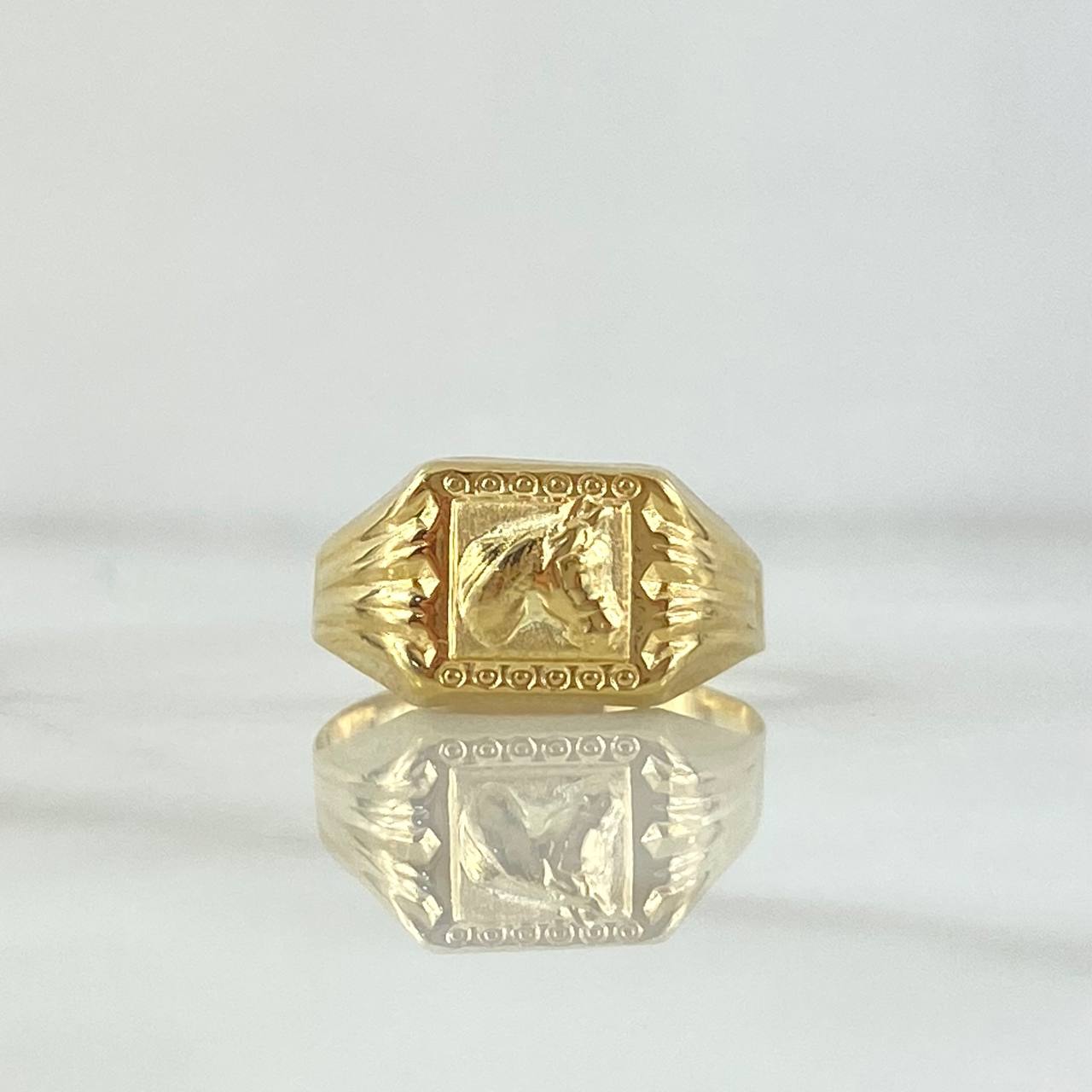 Anillo Sello Caballo 1.3gr / T6 1/2 / Oro Amarillo 18K